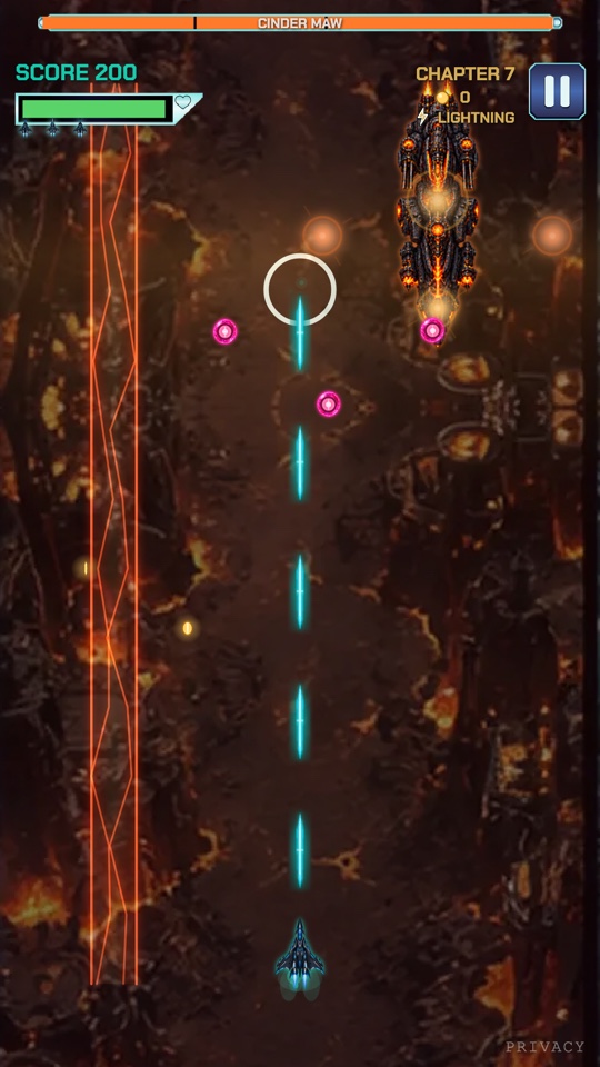 Raven faces Cinder Maw in a chapter 7 boss battle
