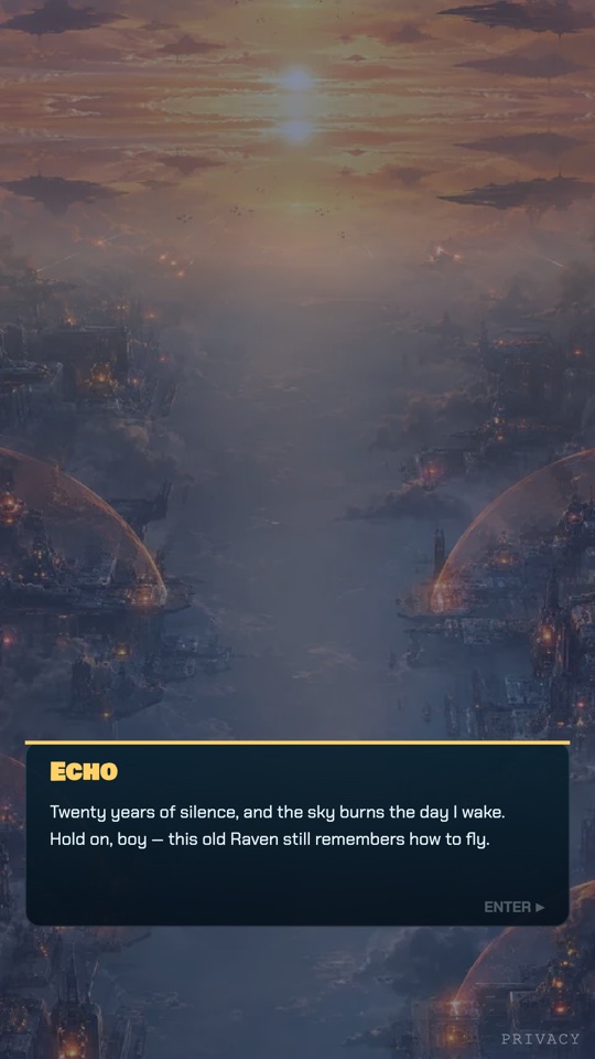 Echo speaks before the first mission in ASHFALL